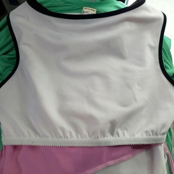 Yoga Top So Sporty Sleeveless Juniors Large w/Self Bra Color-Block Boat Neck - Picture 5 of 7